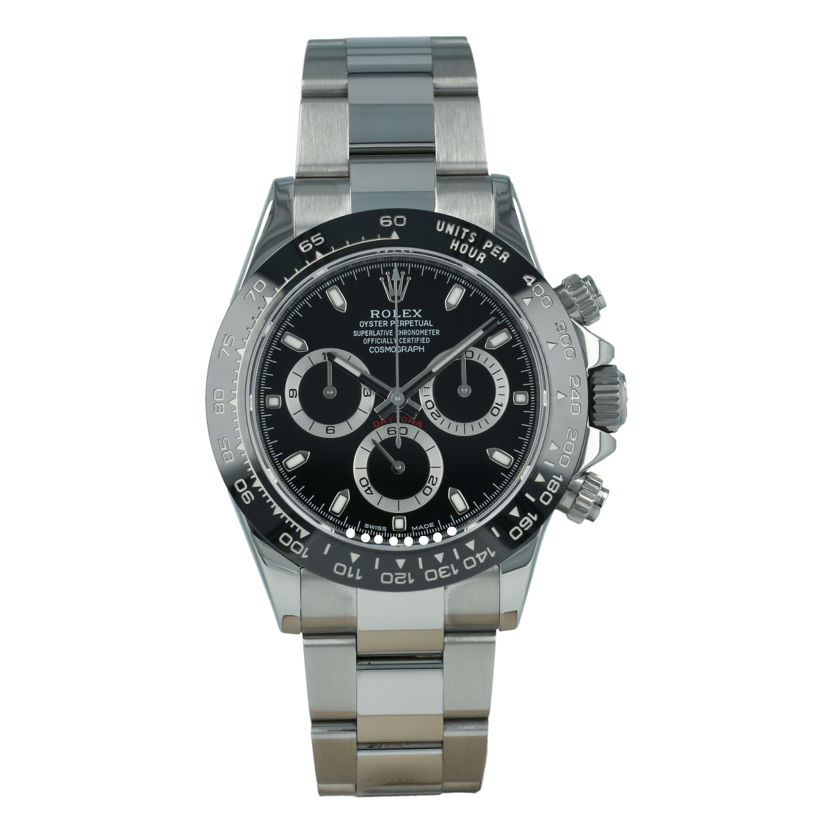 Rolex Cosmograph Daytona – Ref. 116500LN – Schwarzes Zifferblatt – Jahr 2019 – Komplettset [ID15709] | Kaufe gebrauchte Rolex-Uhr