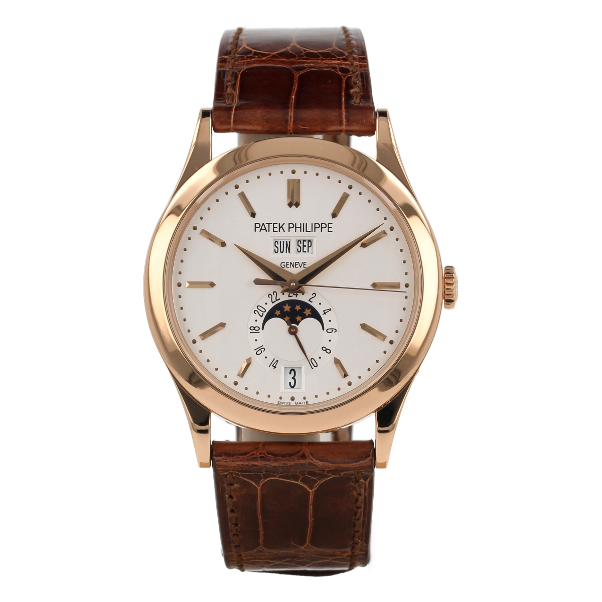 Patek Philippe Complications Jahreskalender mit Mondphasen – Ref. 5396R-011 – Roségold – Silbernes Zifferblatt – Wie Neu – Mit Travelbox [ID15659] | Kaufen Sie gebrauchte Patek Philippe Uhr