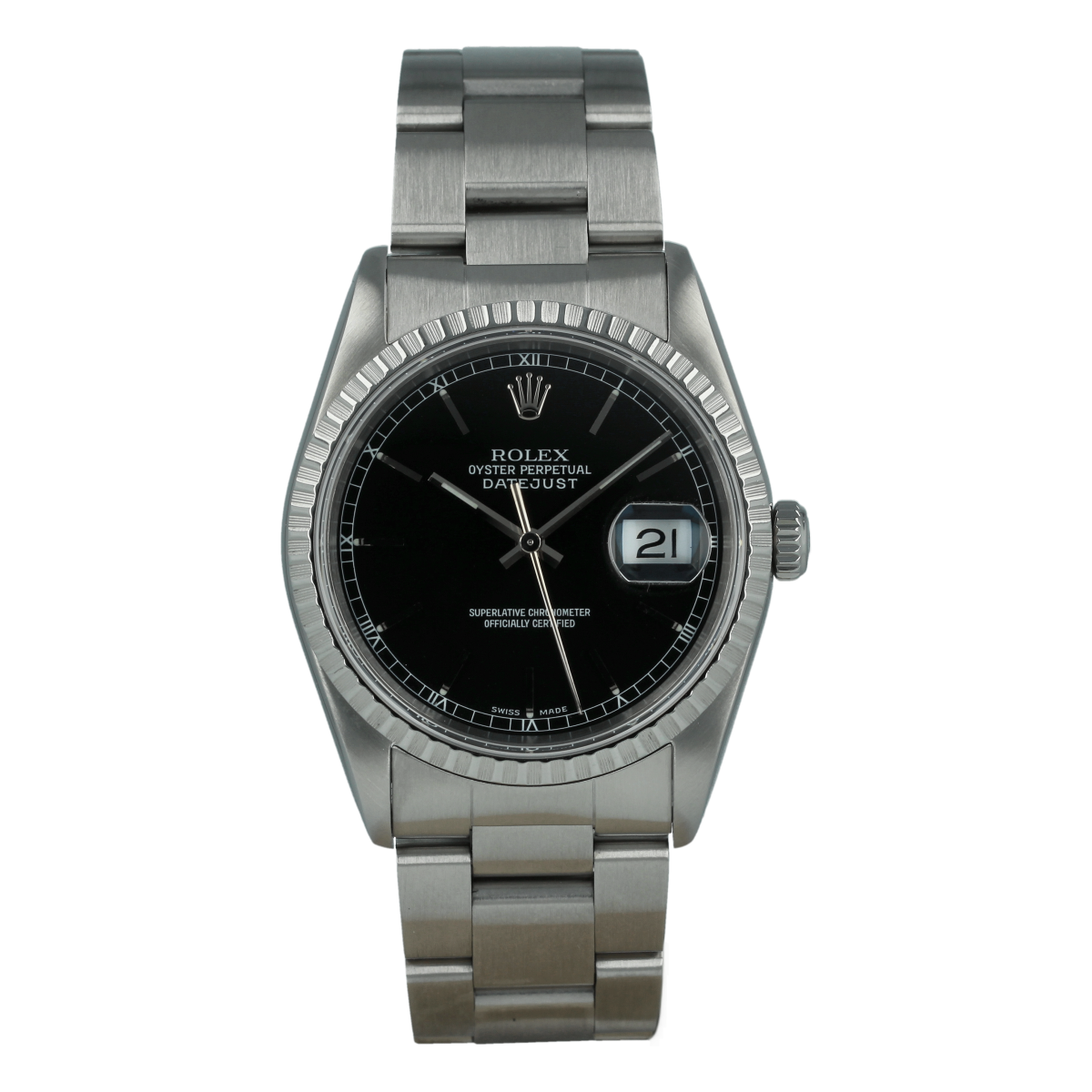 Rolex Datejust 16220 36mm Esfera Negra *Solo Reloj* | Comprar reloj Rolex de segunda mano