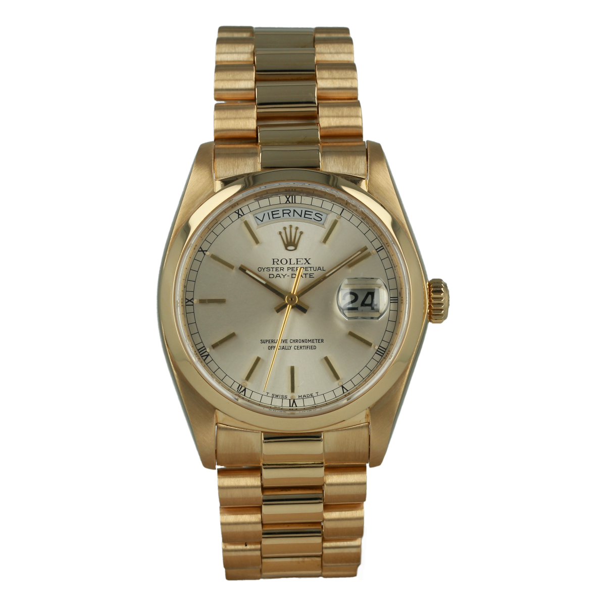 Rolex Day-Date 18028 36mm Oro Amarillo Esfera Champán (circa 1980) | Comprar reloj Rolex de segunda mano