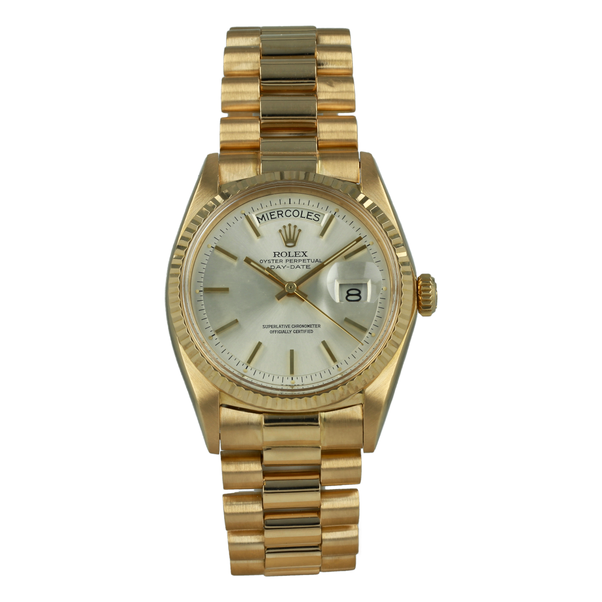 Rolex Day-Date 1803 36mm Oro Amarillo Esfera Plateada (1972) | Comprar reloj Rolex de segunda mano