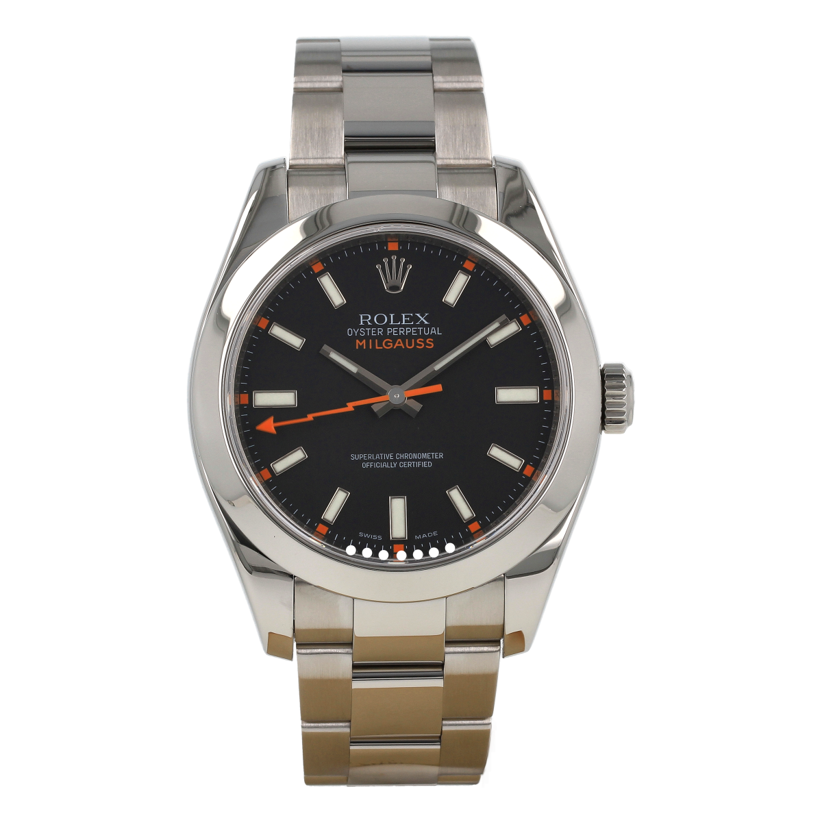 Rolex Milgauss – Ref. 116400 – Schwarzes Zifferblatt – Jahr 2008 – Komplettset [ID15705] | Kaufe gebrauchte Rolex-Uhr
