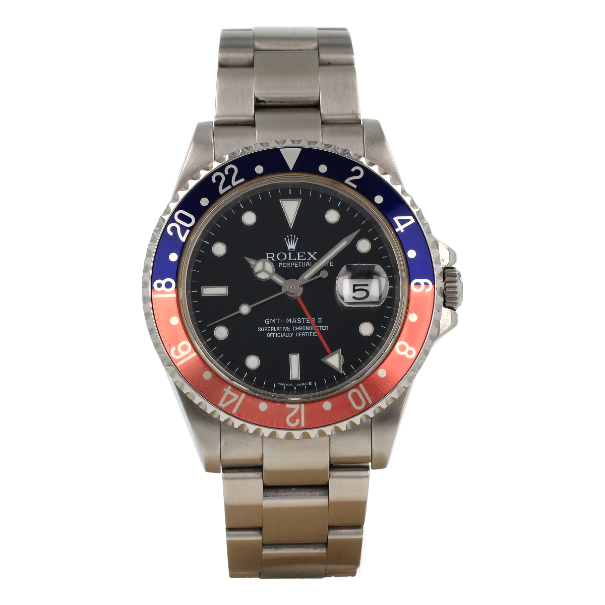 Rolex GMT-Master II – Ref. 16710 “Pepsi – “Rectangular Dial – Calibre 3186 – Año 2008 – Solo Reloj [ID15687] | Comprar reloj Rolex de segunda mano