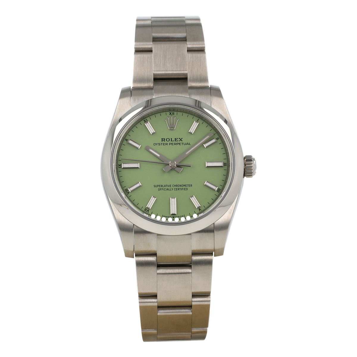 Rolex Oyster Perpetual 34 – Ref. 124200 – Esfera Pistacho – Año 2025 – Nuevo a Estrenar – Completo | Comprar reloj Rolex de segunda mano