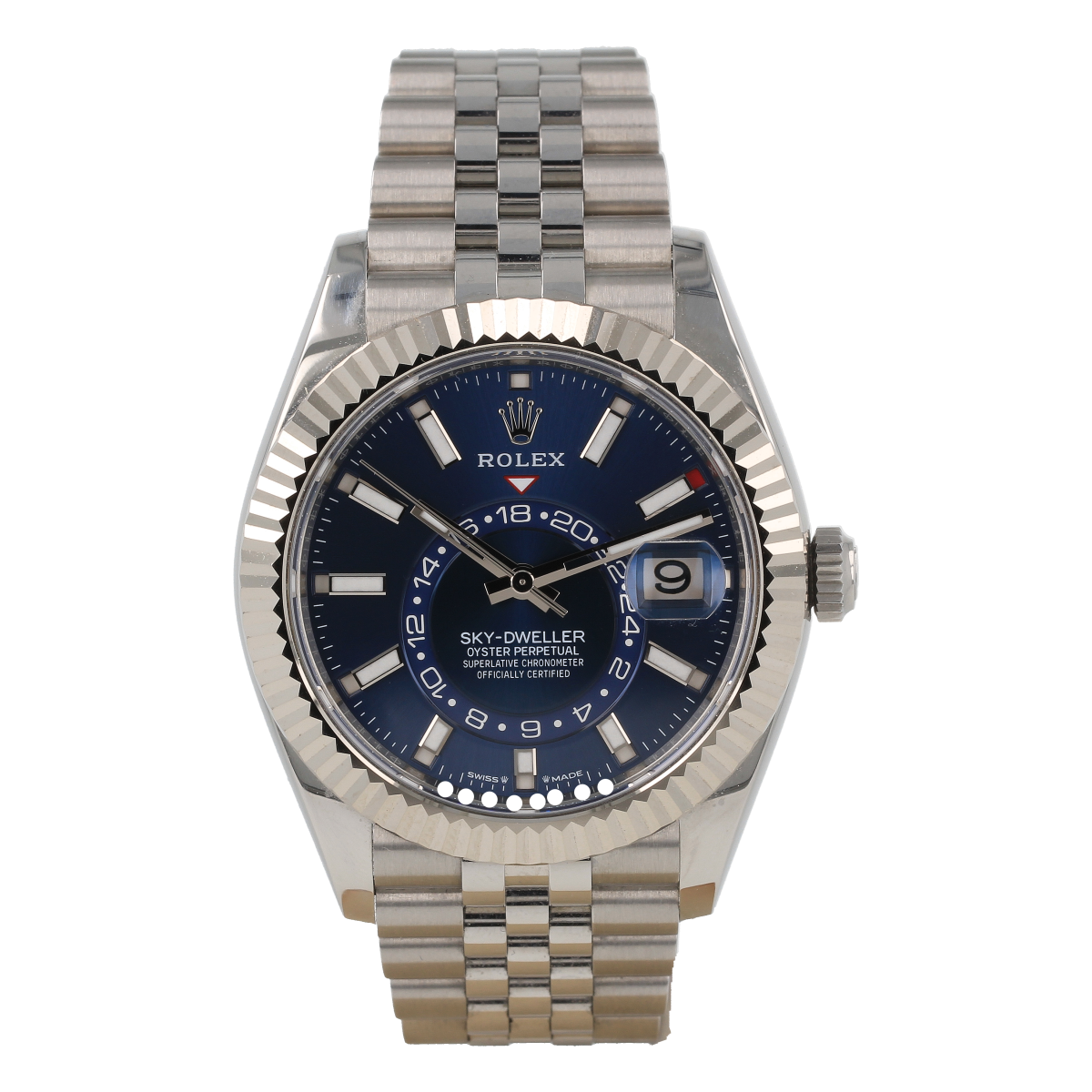 Rolex Sky-Dweller – Ref. 336934 – Esfera Azul – Brazalete Jubilee – Año 2024 – Completo – Como Nuevo [ID33014] | Comprar reloj Rolex de segunda mano