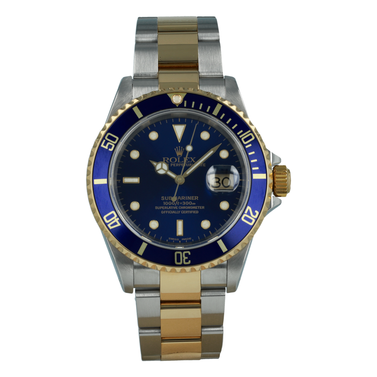 Rolex Submariner Date 16613 Esfera Azul (2002) *Completo* [ID15257]