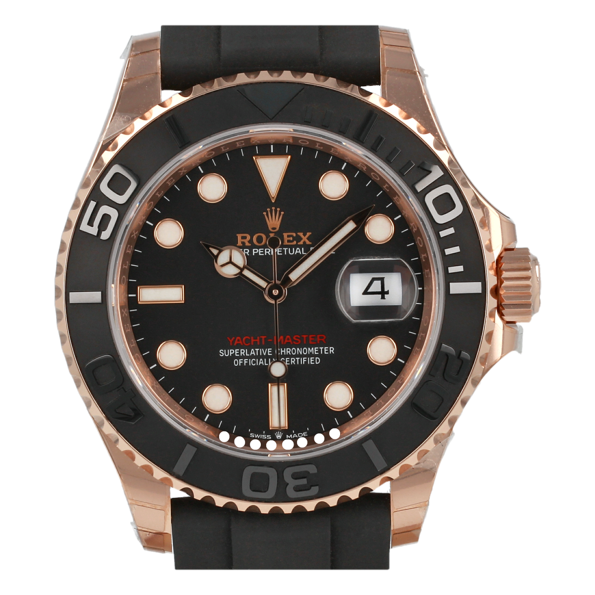 Rolex Yacht-Master 126655 40mm Everose Gold Oysterflex *New with ...