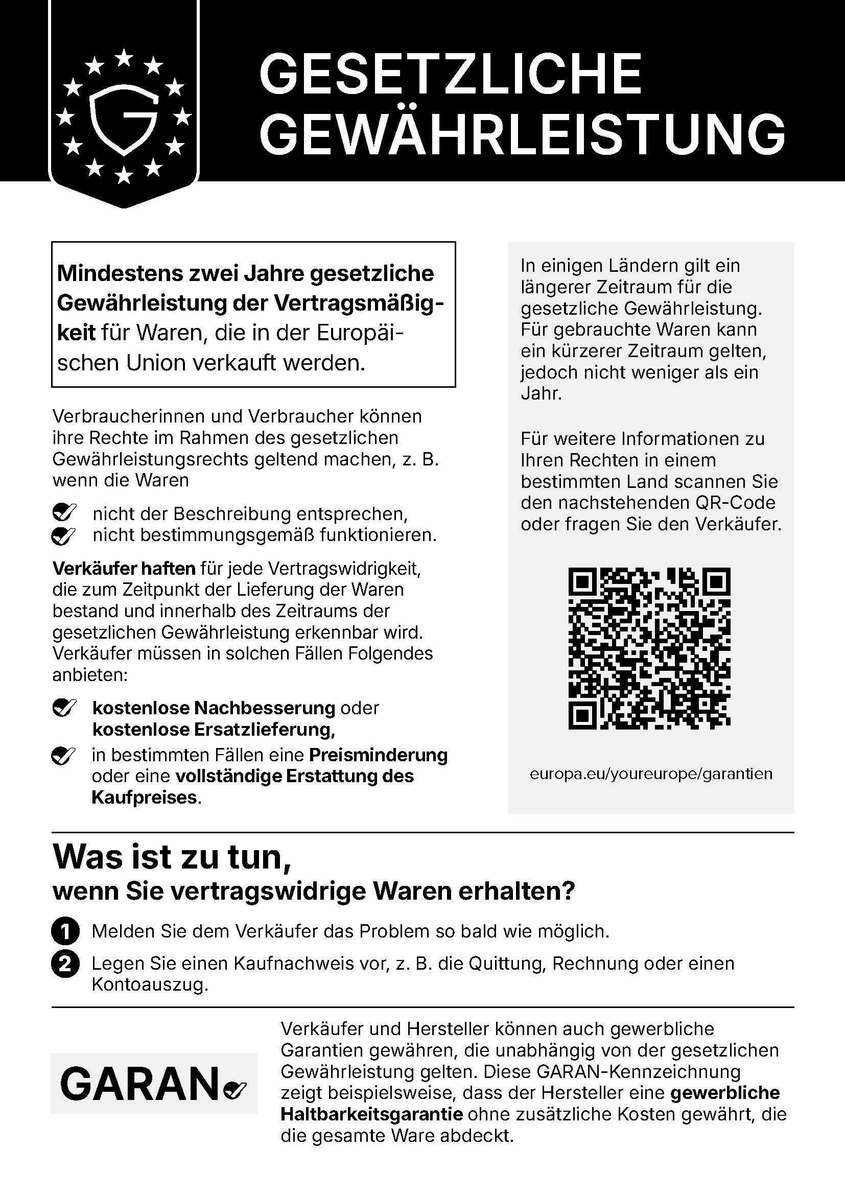 Gesetzliche Gewährleistung